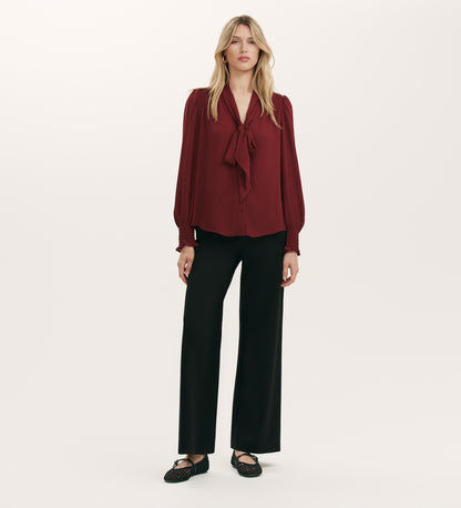 Mavis Burgundy Chiffon Blouse