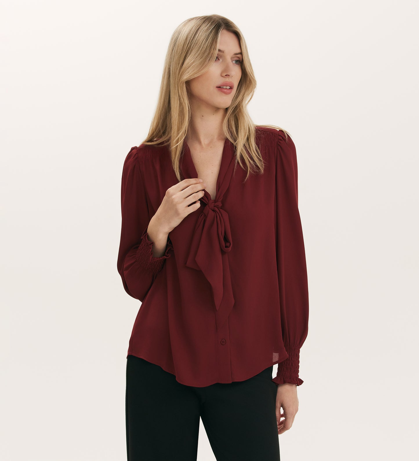 Mavis Burgundy Chiffon Blouse