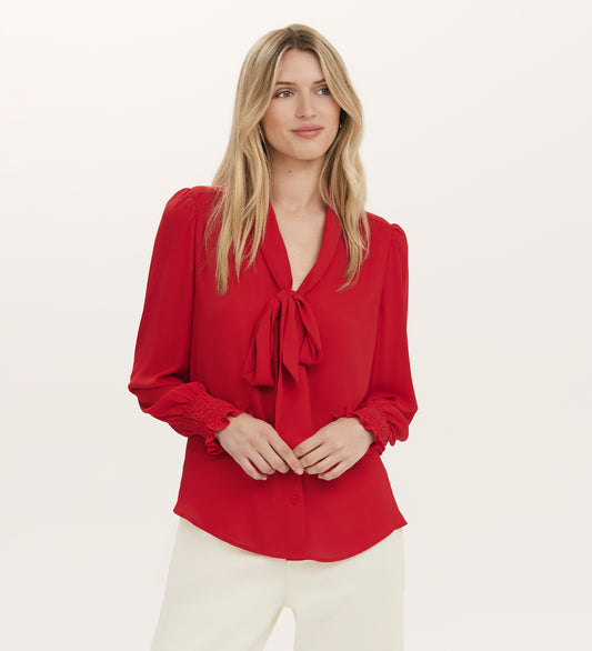 Mavis Red Chiffon Blouse