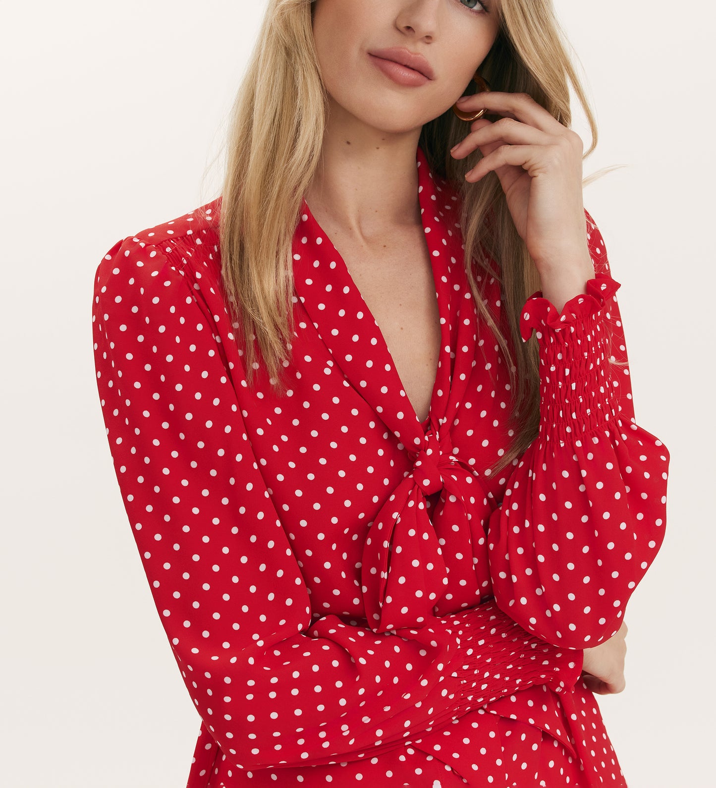 Mavis Red Spot Chiffon Blouse