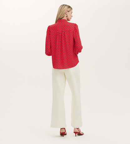 Mavis Red Spot Chiffon Blouse