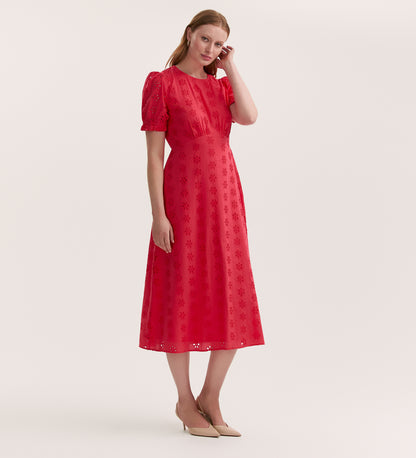 coral cotton dress Karen Millen Petite Cotton Sateen V Neck Maxi Dress in Coral