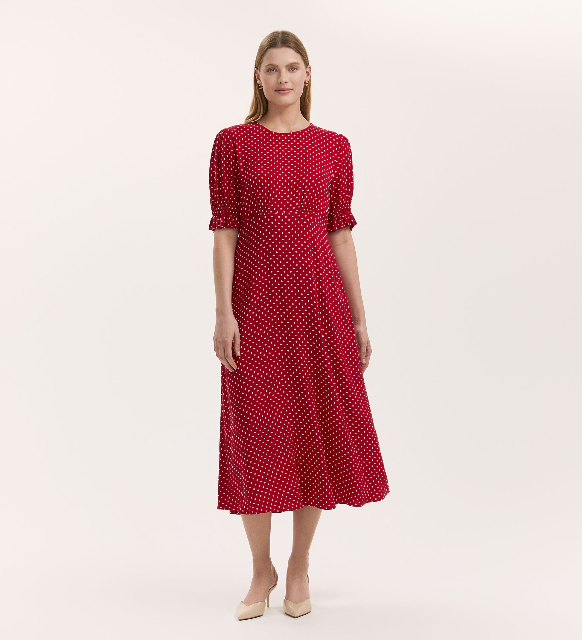 Red Polka Dot Tea Dress | Red Polka Dot Midi Dress | Finery London Red Polka Dot Tea Dress | Red Polka Dot Midi Dress | Finery London