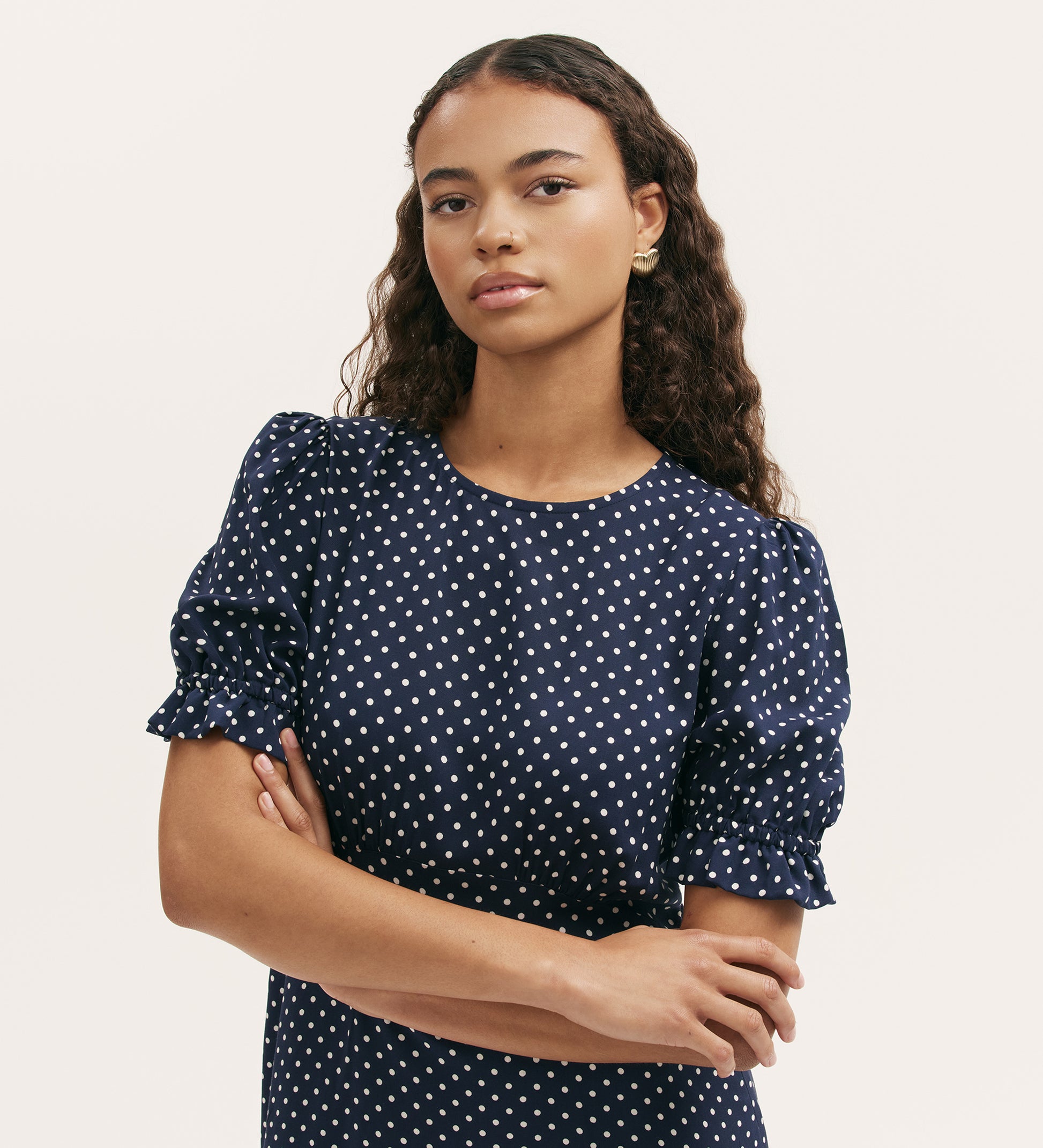 Navy Polka Dot Tea Dress | Blue Polka Dot Dress | Finery London Navy Polka Dot Tea Dress | Blue Polka Dot Dress | Finery London