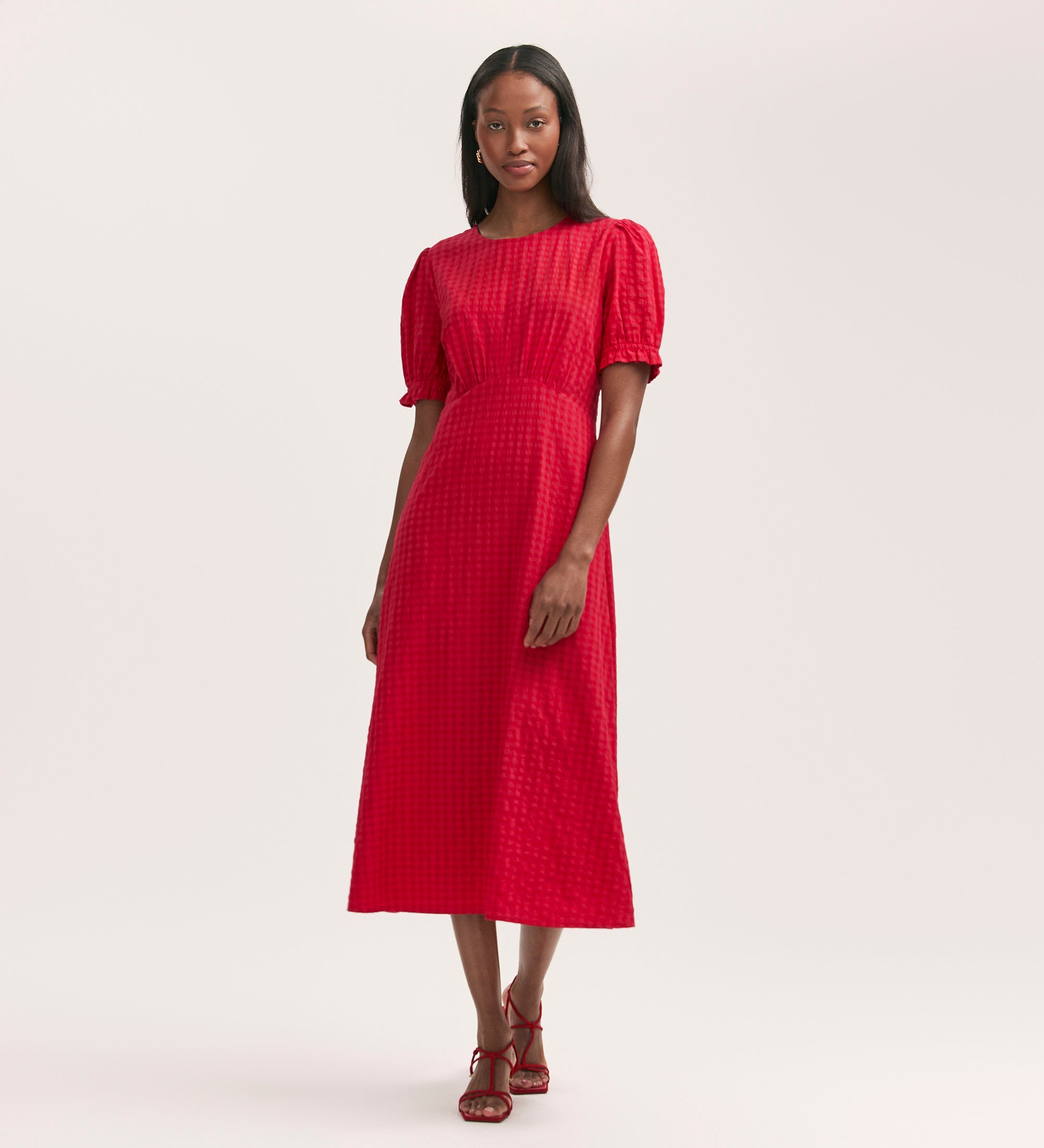 Seersucker Cinch Waist Dress