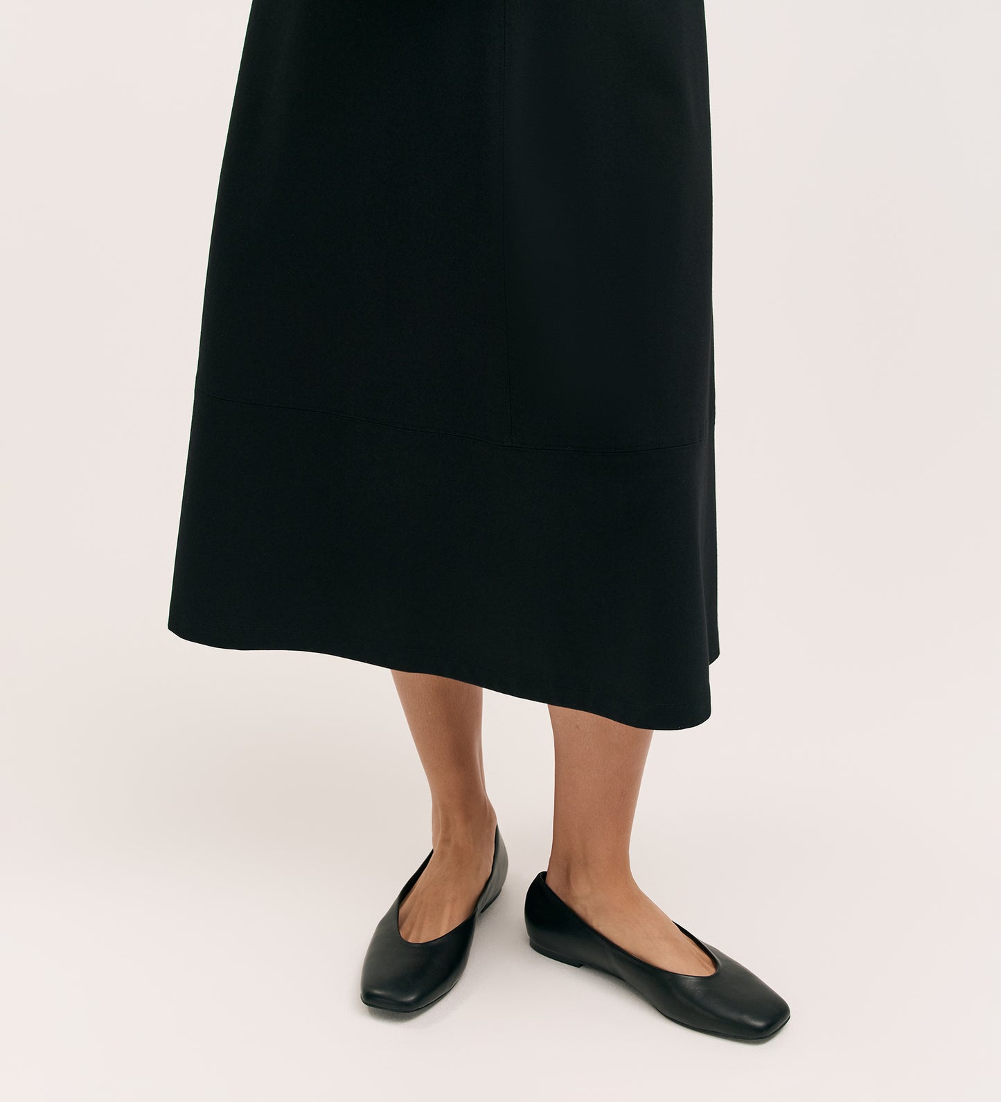 Mikia Black Ponte Jersey Midi Skirt