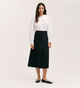 Mikia Black Ponte Jersey Midi Skirt – Finery London