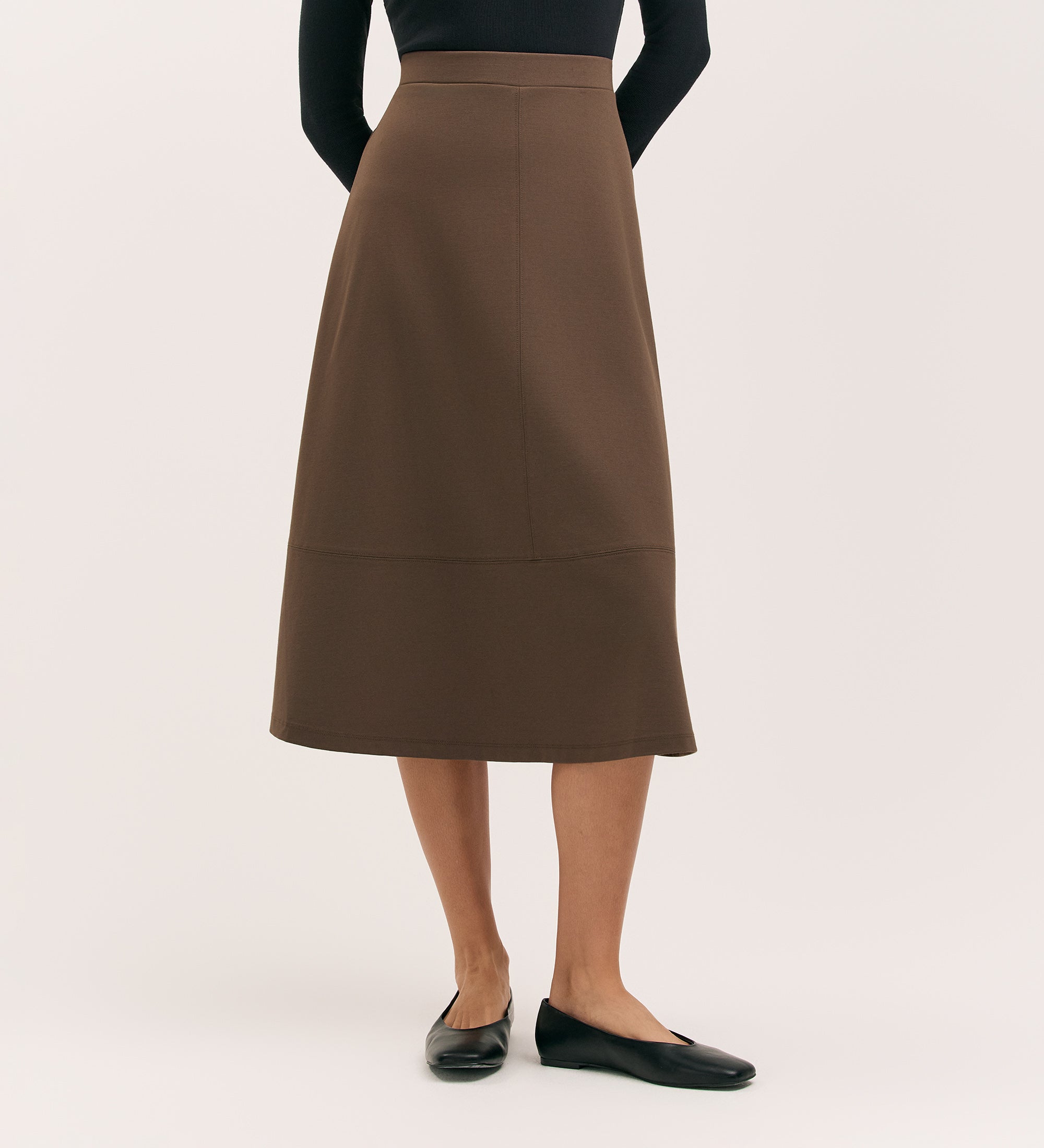 Mikia Mole Ponte Jersey Midi Skirt – Finery London
