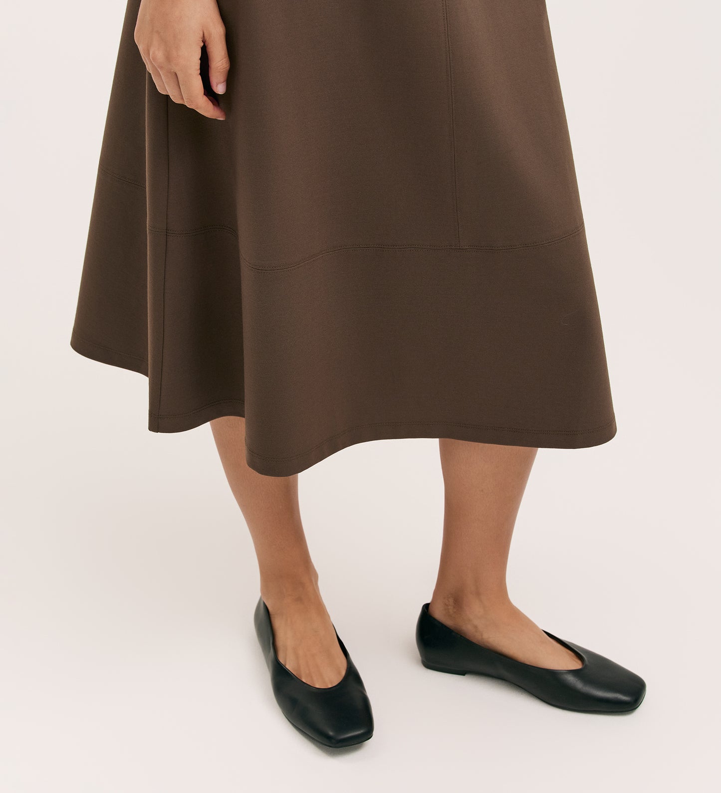 Mikia Mole Ponte Jersey Midi Skirt