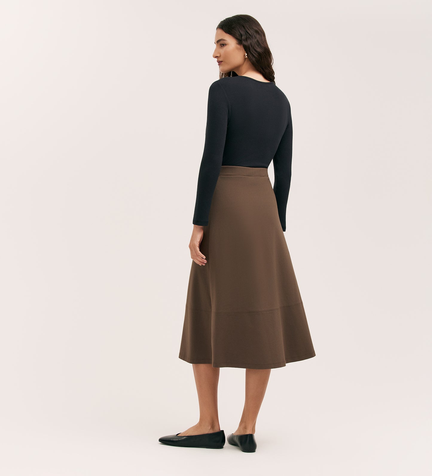 Mikia Mole Ponte Jersey Midi Skirt
