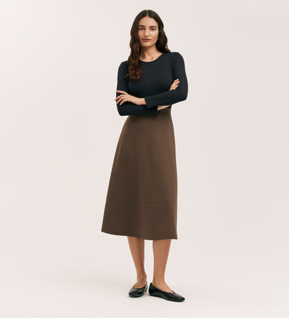 Mikia Mole Ponte Jersey Midi Skirt