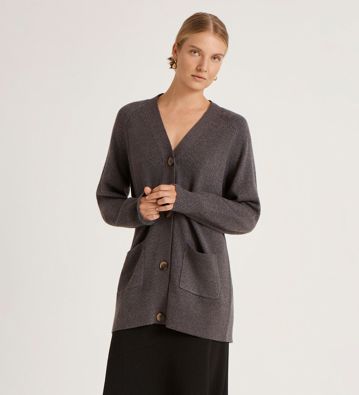 Mila Charcoal Knitted Cardigan – Finery London