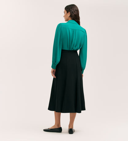 Melina Turquoise Crepe Blouse