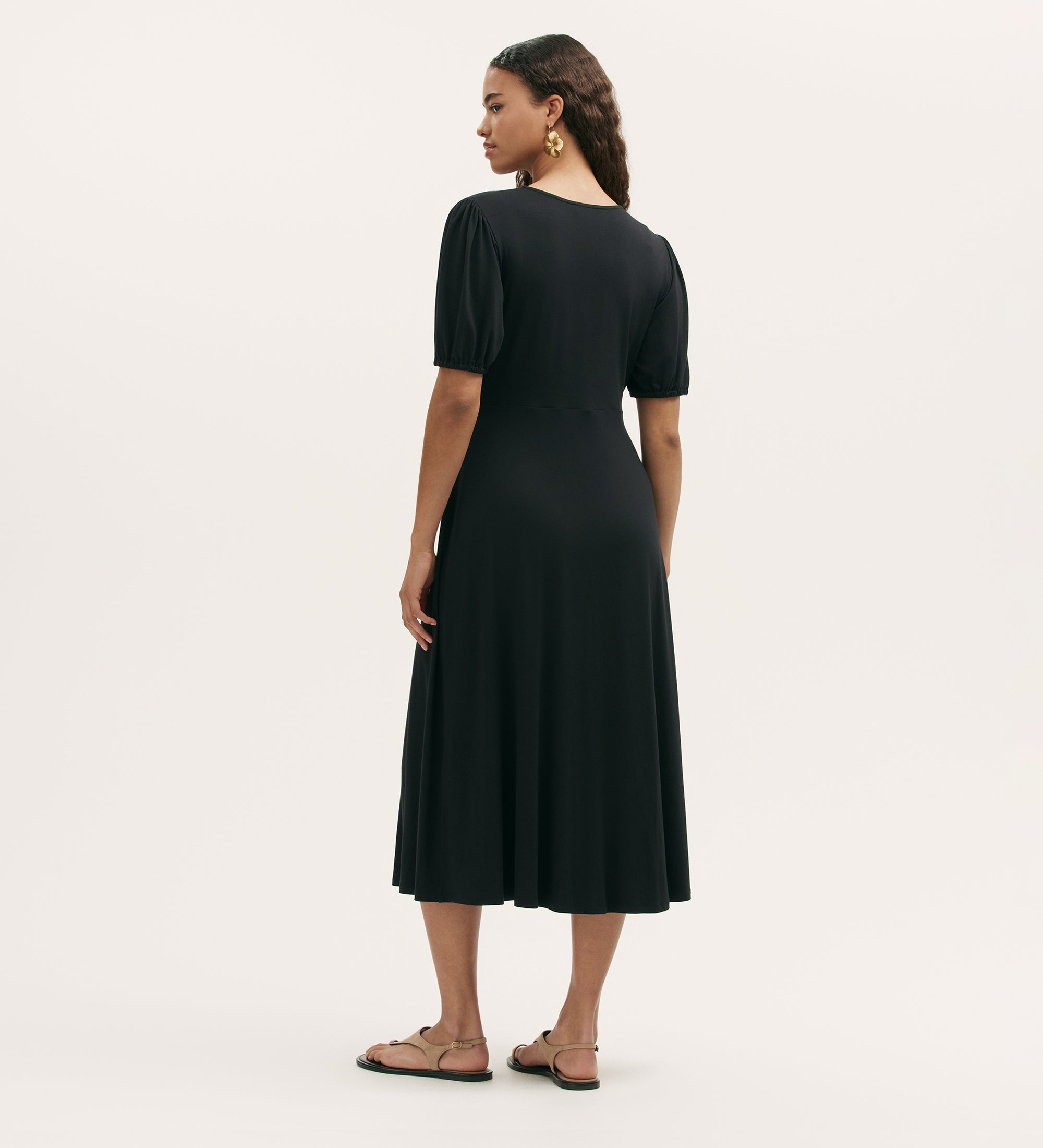 Milena Black Jersey Midi Dress – Finery London