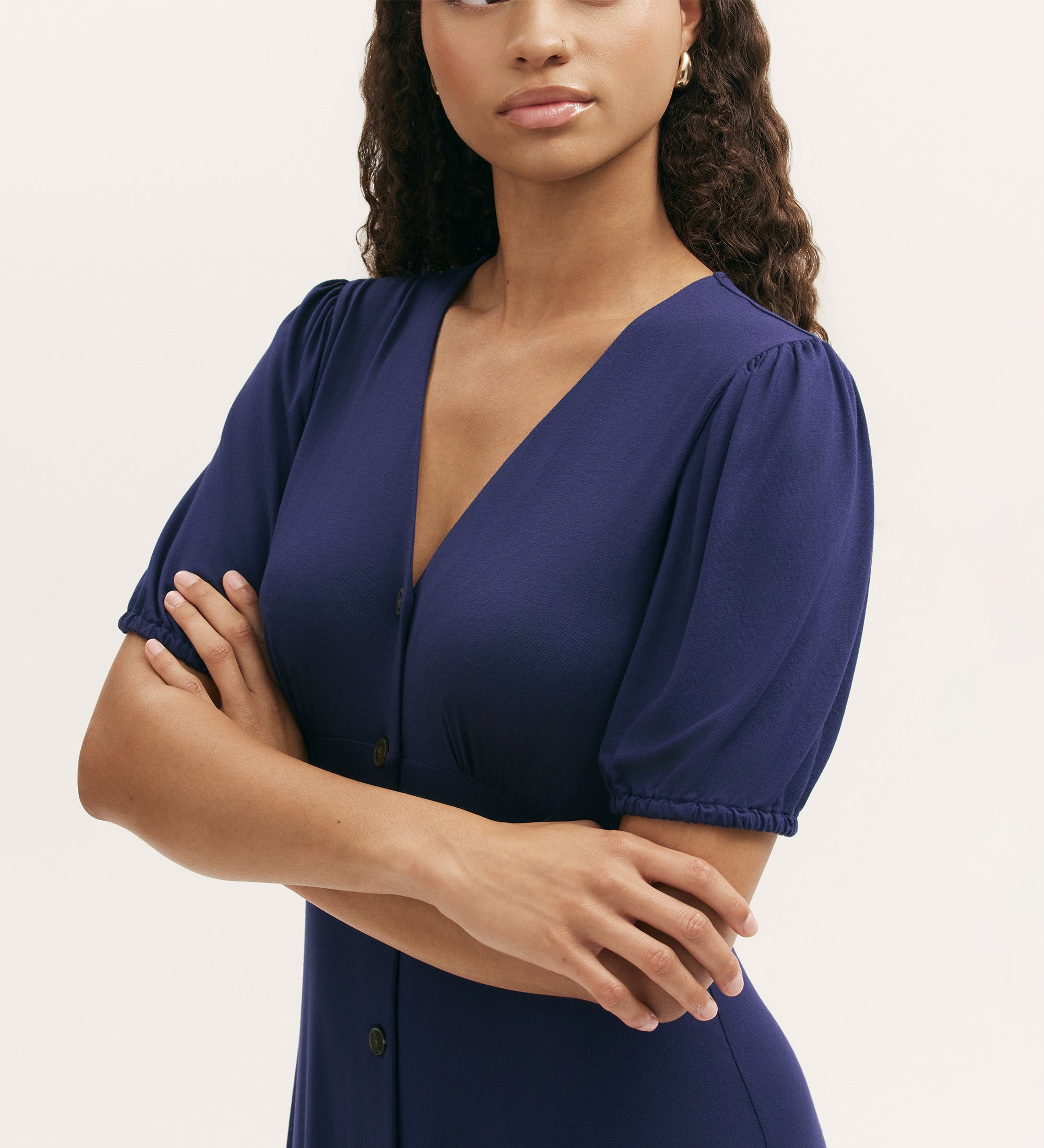 Milena Navy Jersey Midi Dress – Finery London
