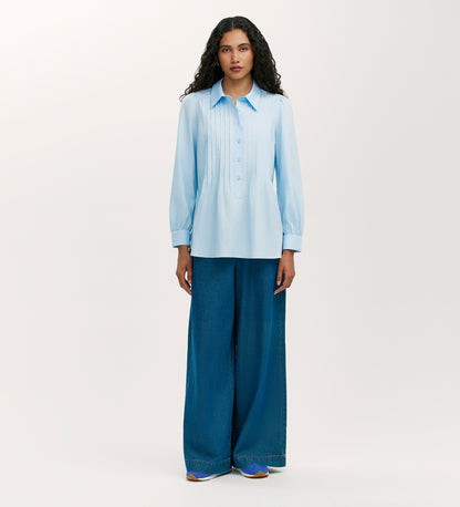 Mimi Blue Cotton Rich Shirt