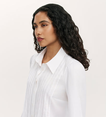 Mimi White Cotton Rich Shirt