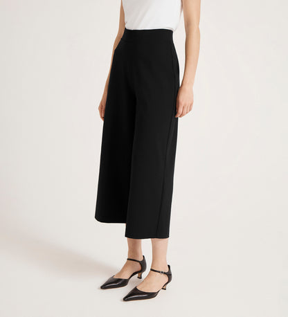 Miribel Black Ponte Jersey Wide Leg Trousers