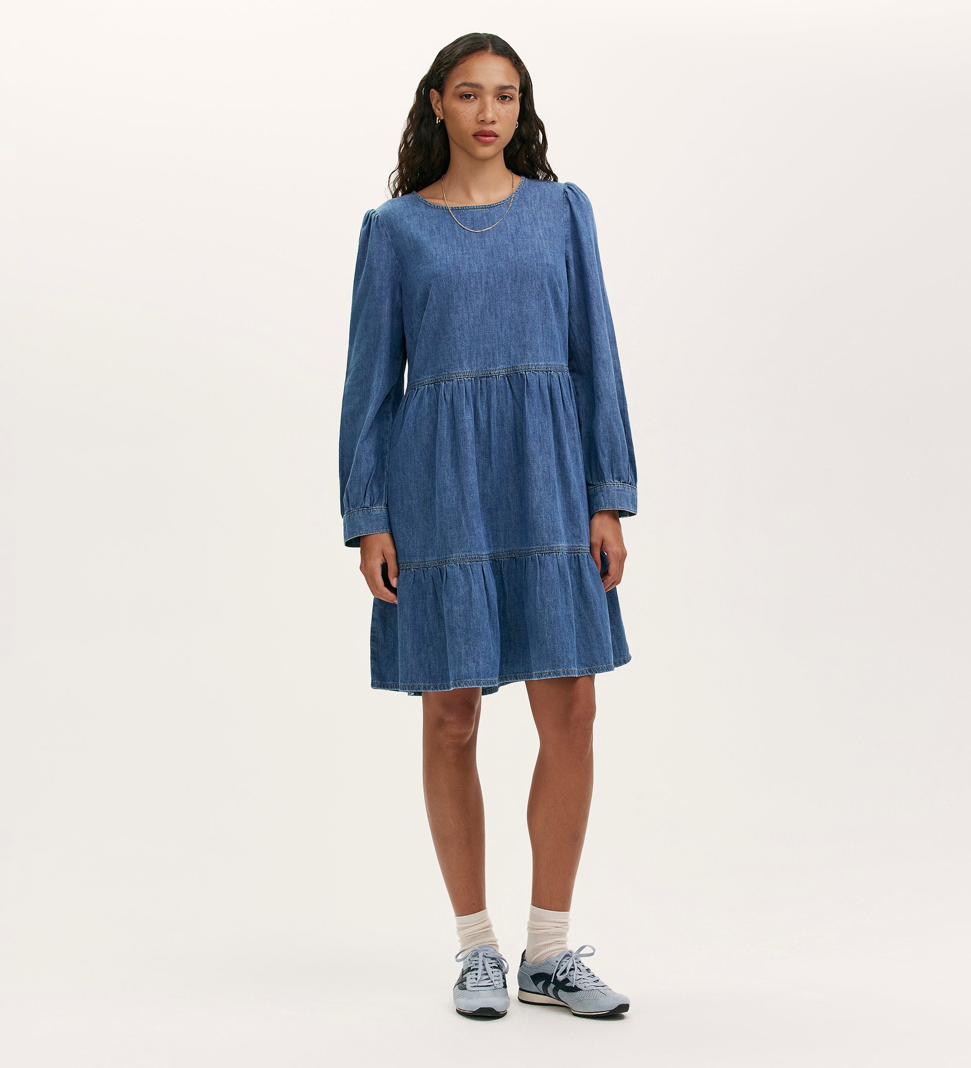 Nancy Light Blue Denim Dress – Finery London