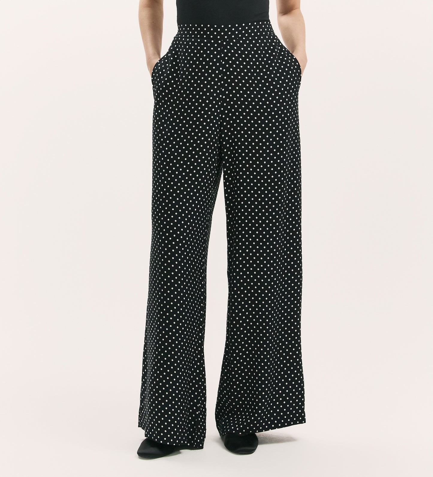 Nat Black Spot Wide Leg Trousers