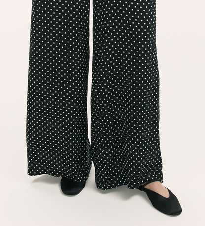 Nat Black Spot Wide Leg Trousers