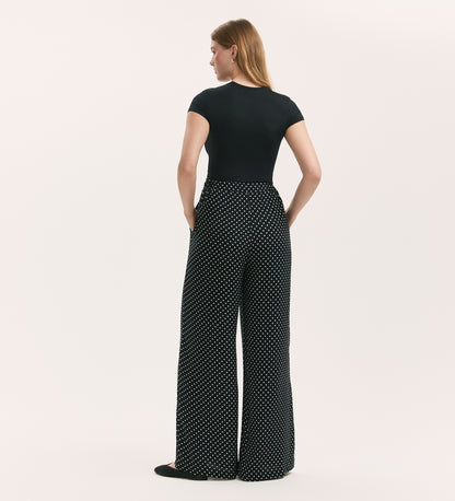 Nat Black Spot Wide Leg Trousers