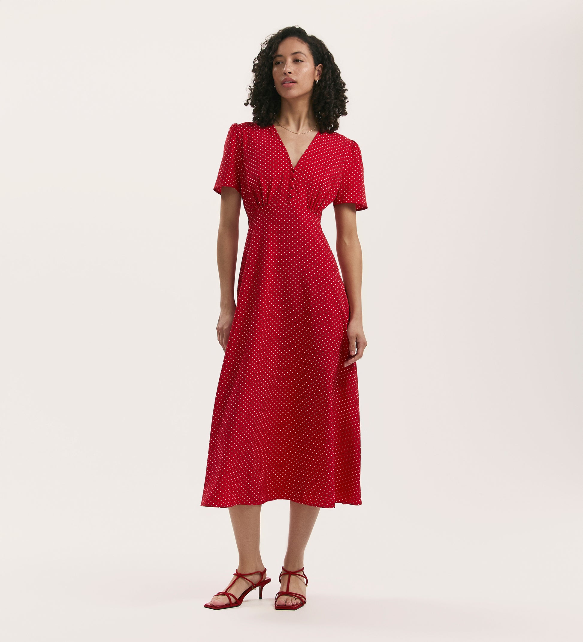 Red Polka Dot Midi Dress | Polka Dot Dress Midi | Finery London Red Polka Dot Midi Dress | Polka Dot Dress Midi | Finery London
