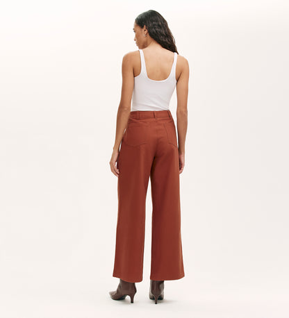 Olive Terracotta Canvas Wide Leg Trousers