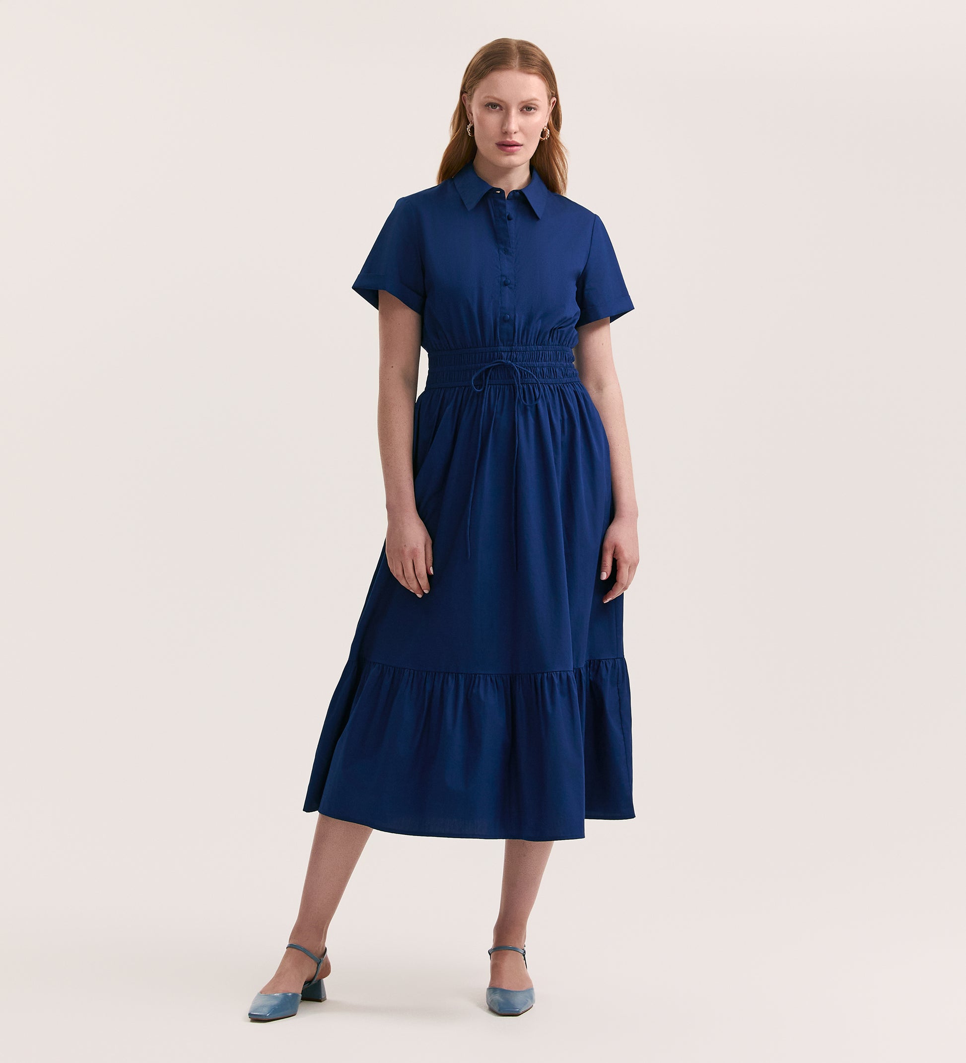 Penny Indigo Cotton Midi Shirt Dress Finery London Penny Indigo Cotton Midi Shirt Dress Finery London