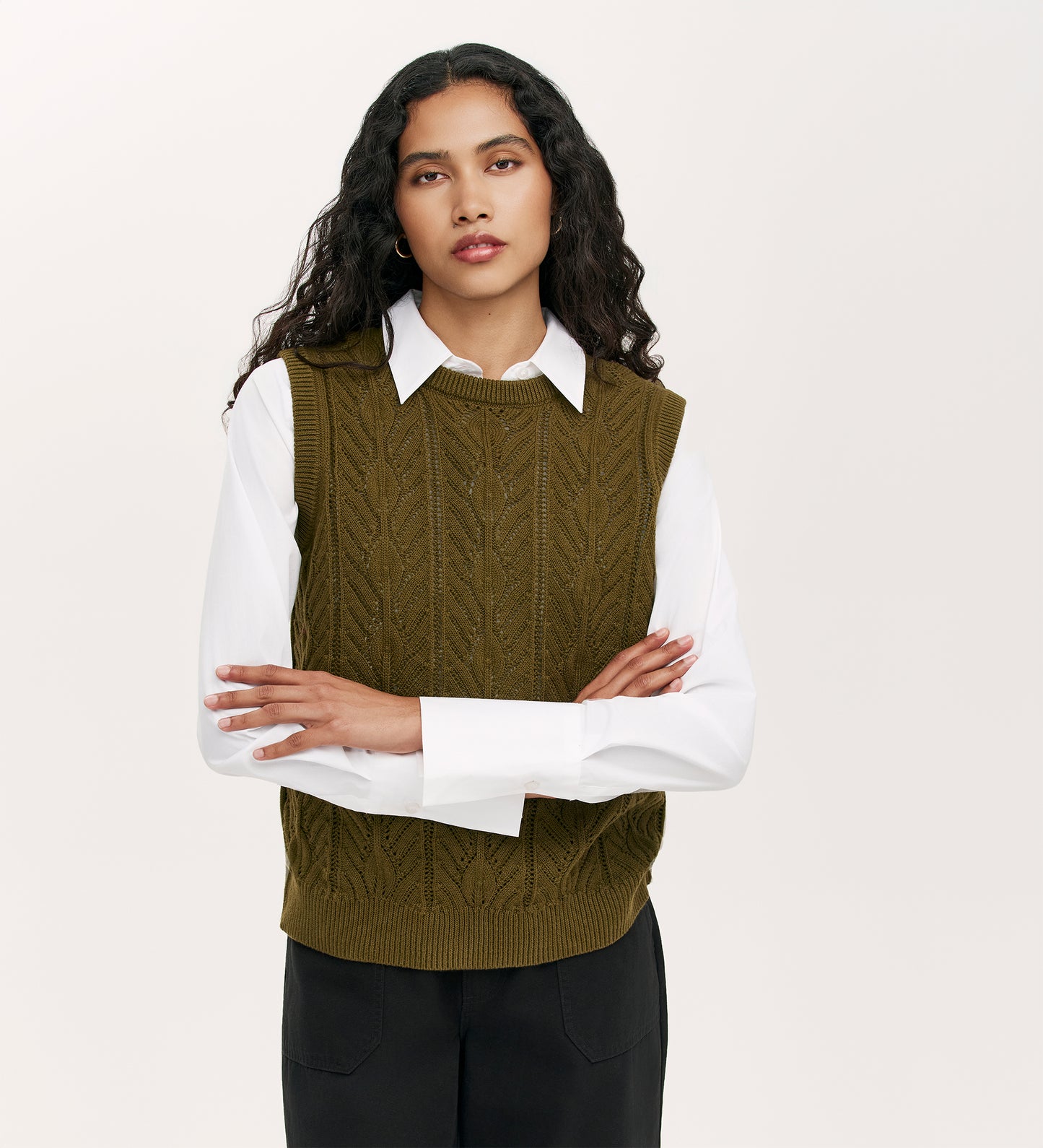 Prim Khaki Knitted Vest