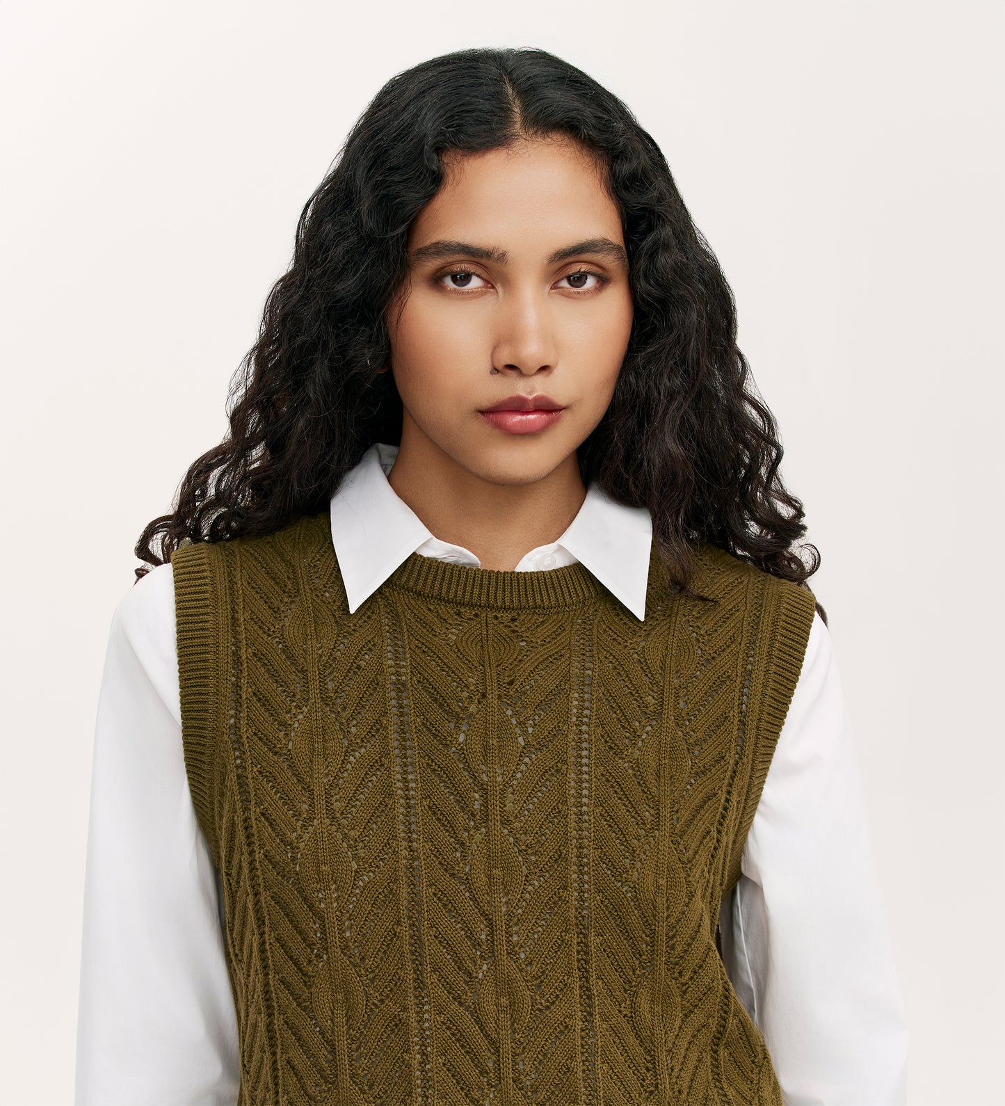 Prim Khaki Knitted Vest