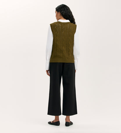 Prim Khaki Knitted Vest