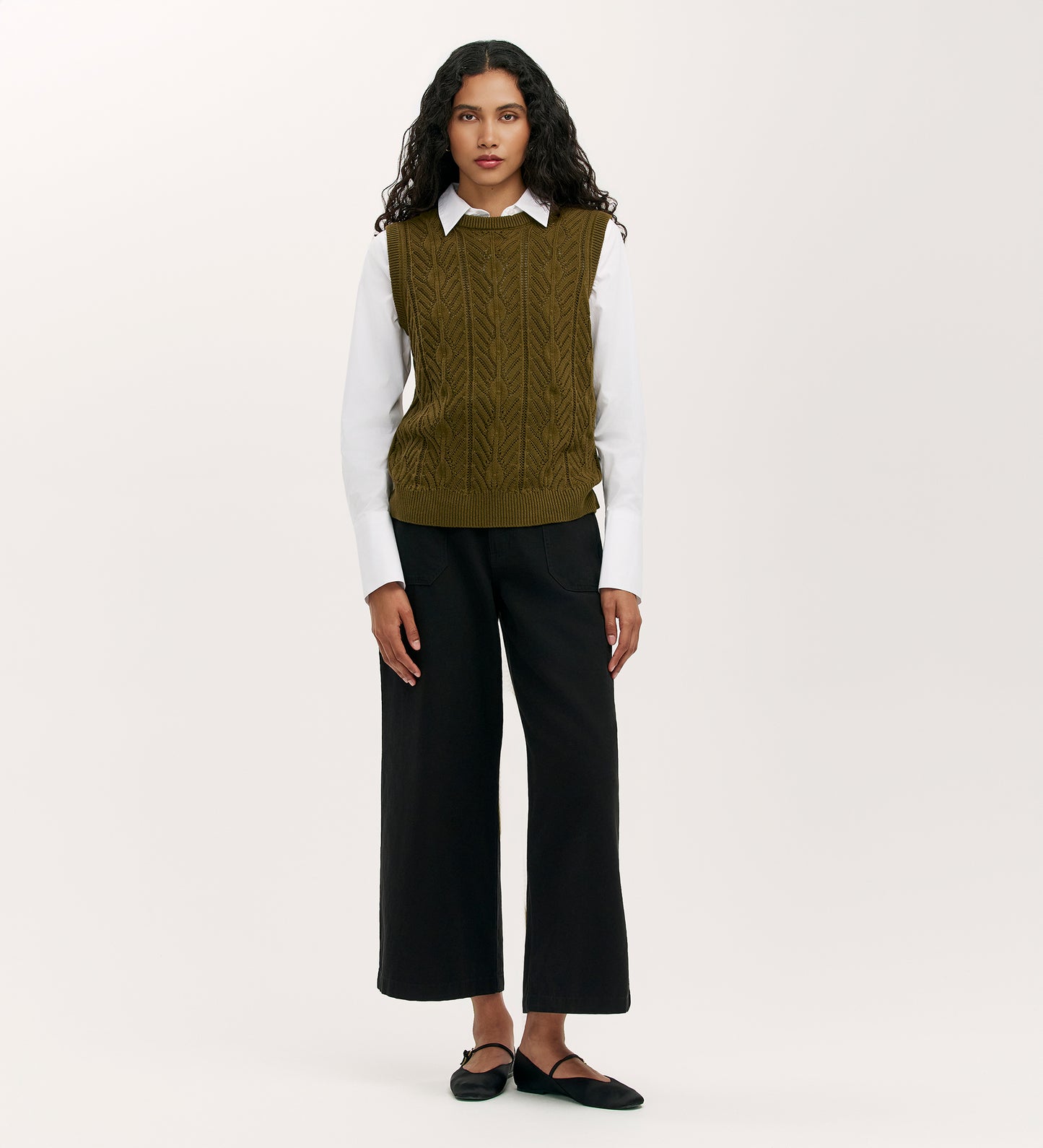 Prim Khaki Knitted Vest
