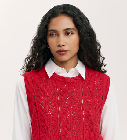 Prim Red Knitted Vest