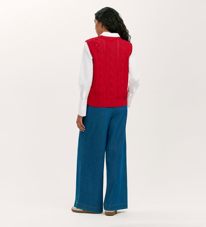 Prim Red Knitted Vest