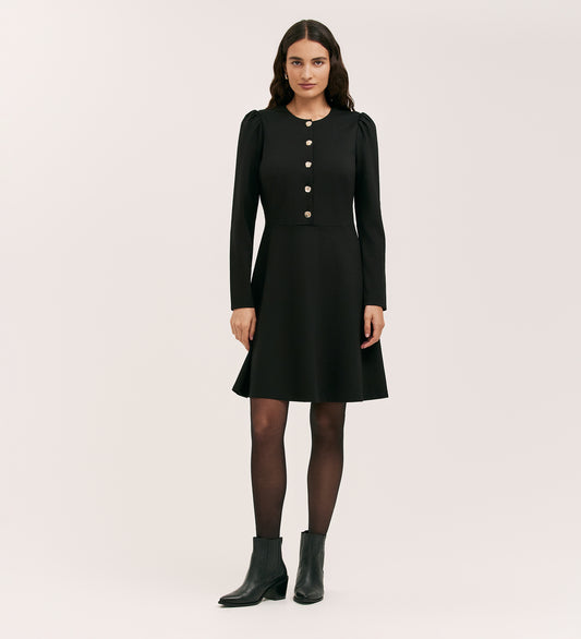 Rae Black Ponte Jersey Short Dress