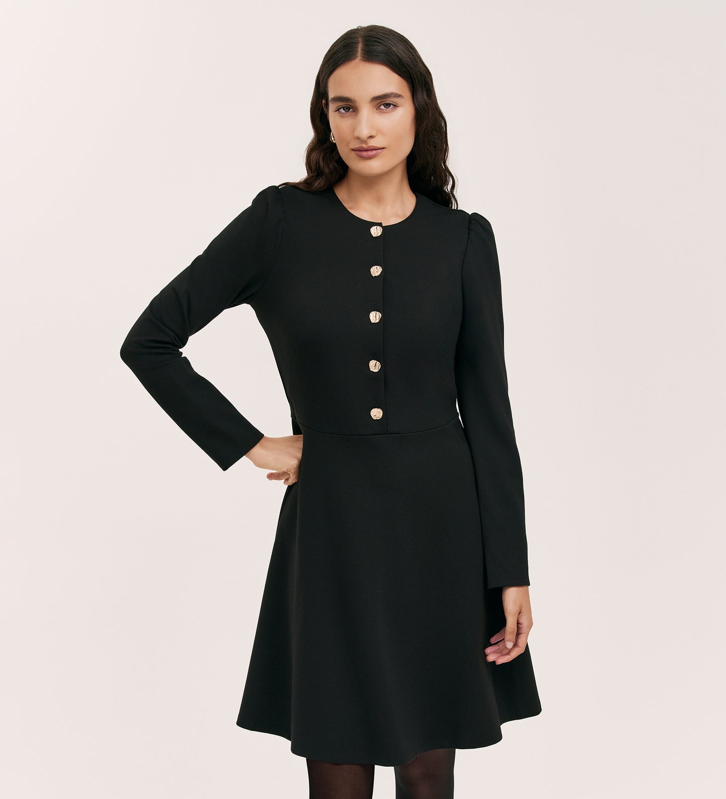 Rae Black Ponte Jersey Short Dress