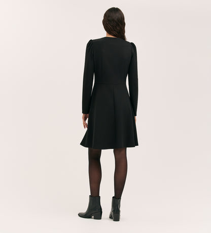 Rae Black Ponte Jersey Short Dress