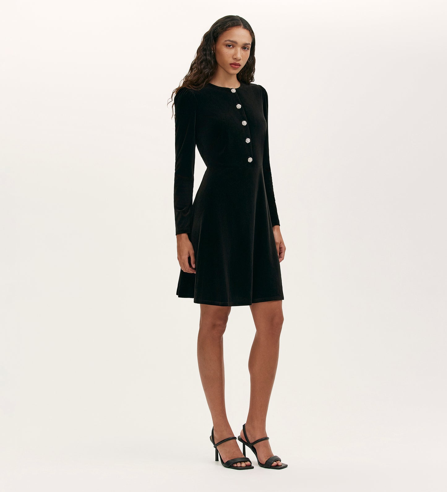 Rae Black Velvet Short Dress