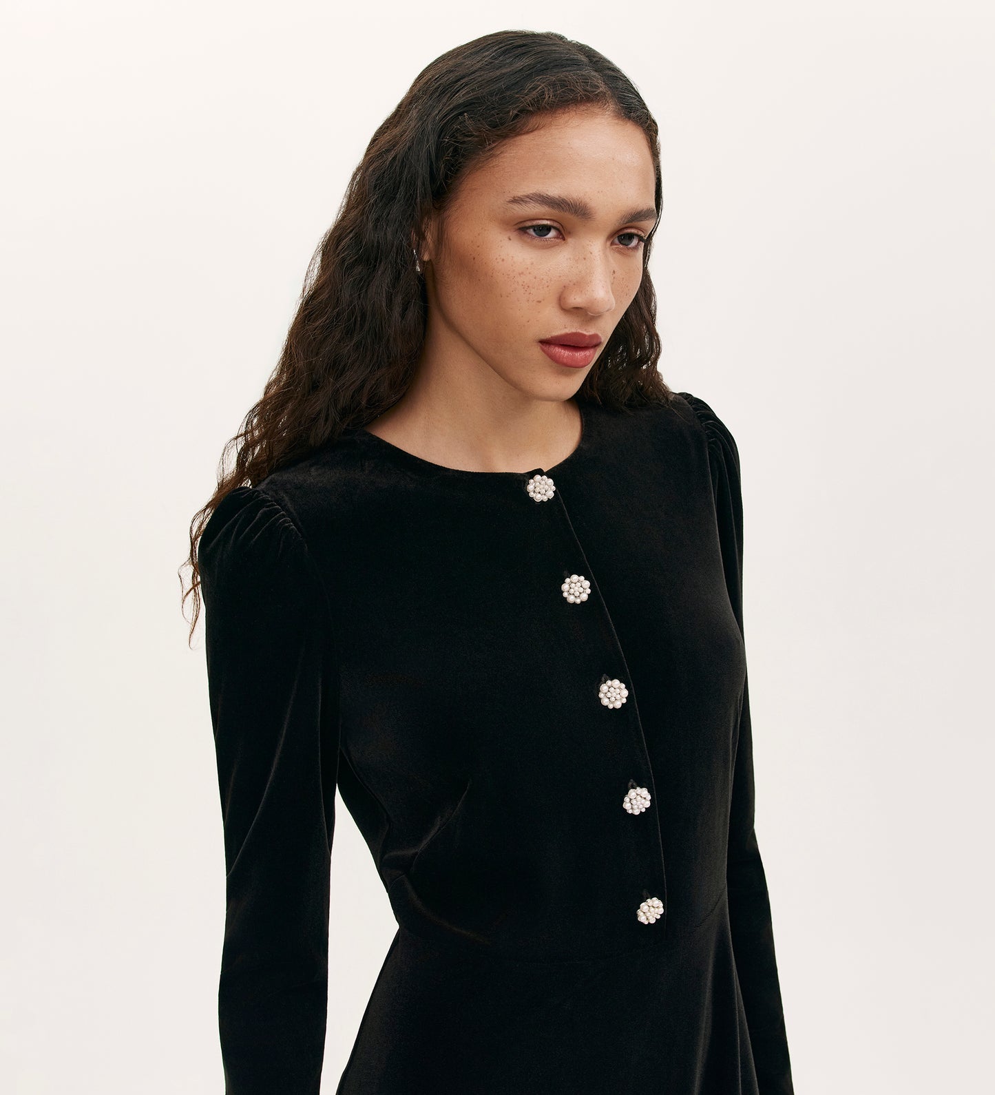 Rae Black Velvet Short Dress