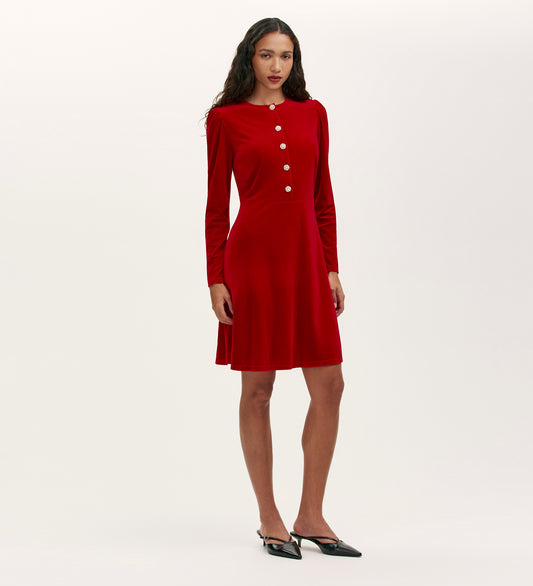 Rae Red Velvet Short Dress