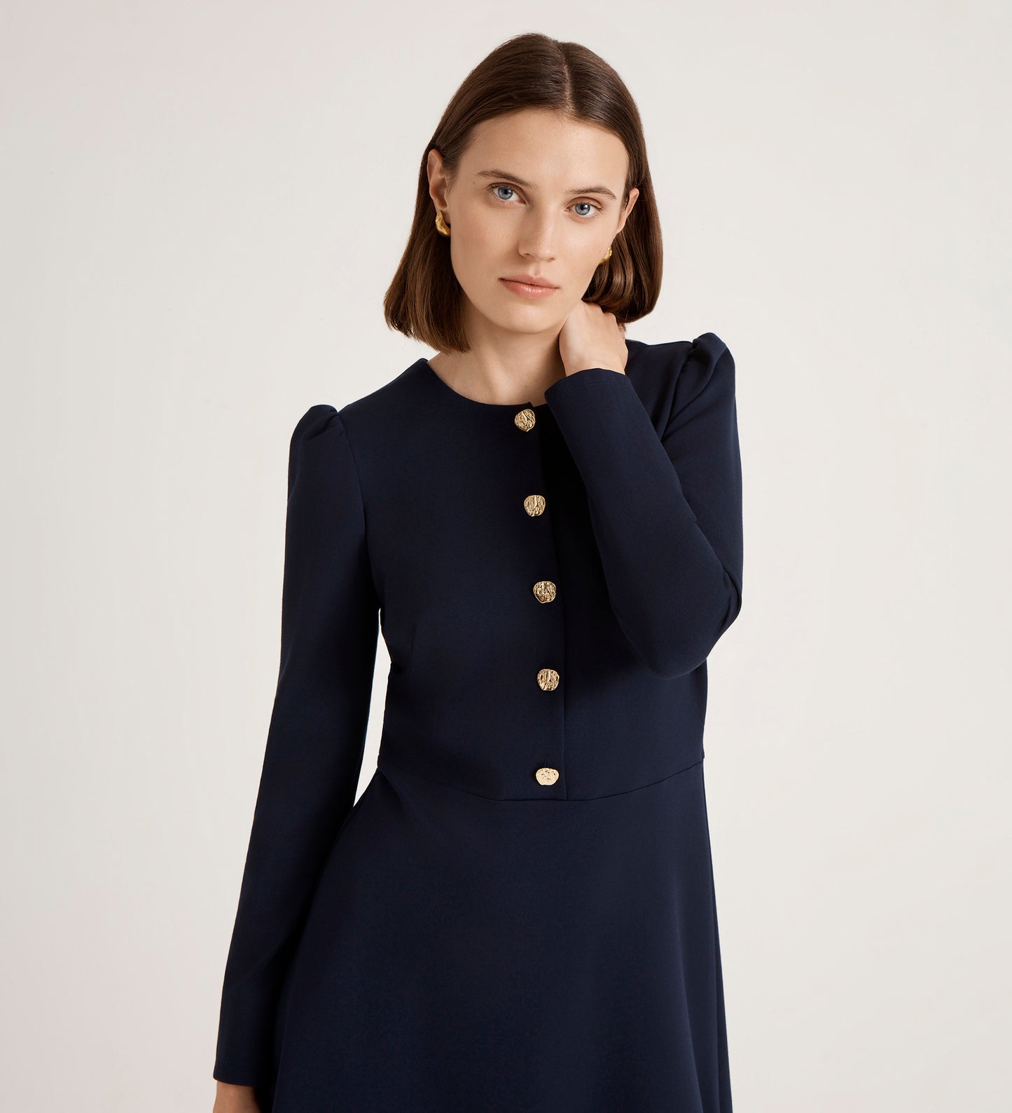 Rae Navy Ponte Jersey Short Dress