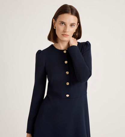 Rae Navy Ponte Jersey Short Dress
