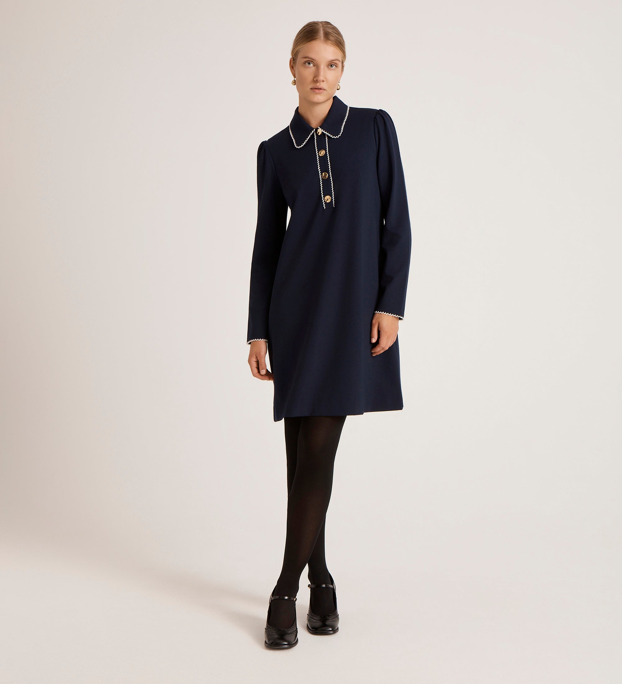 Ronnie Navy Ponte Jersey Mini Dress – Finery London