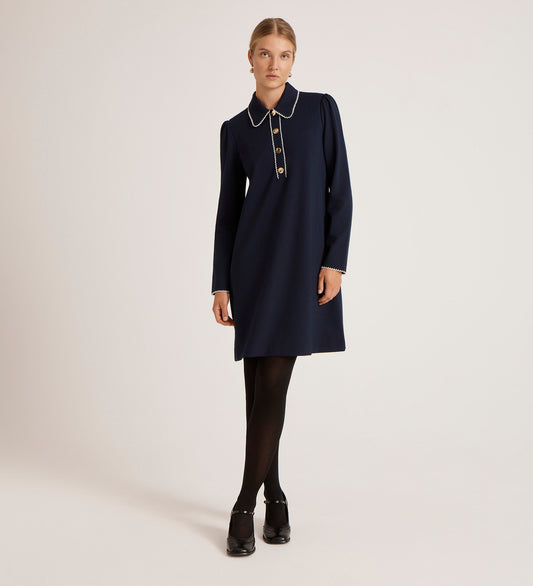 Ronnie Navy Ponte Jersey Mini Dress