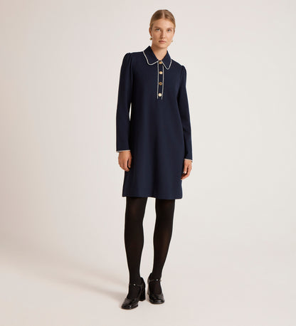 Ronnie Navy Ponte Jersey Mini Dress