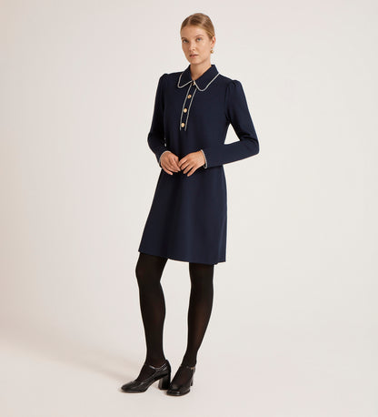 Ronnie Navy Ponte Jersey Mini Dress