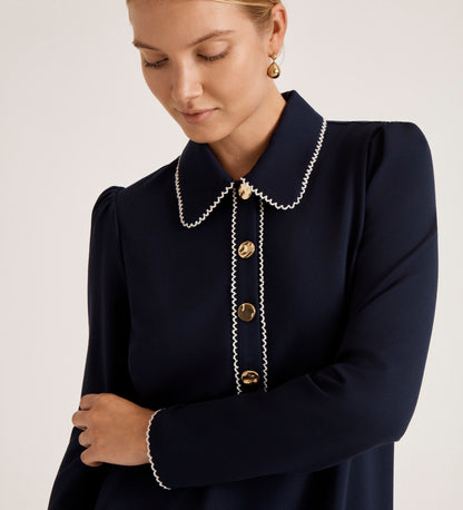 Ronnie Navy Ponte Jersey Mini Dress