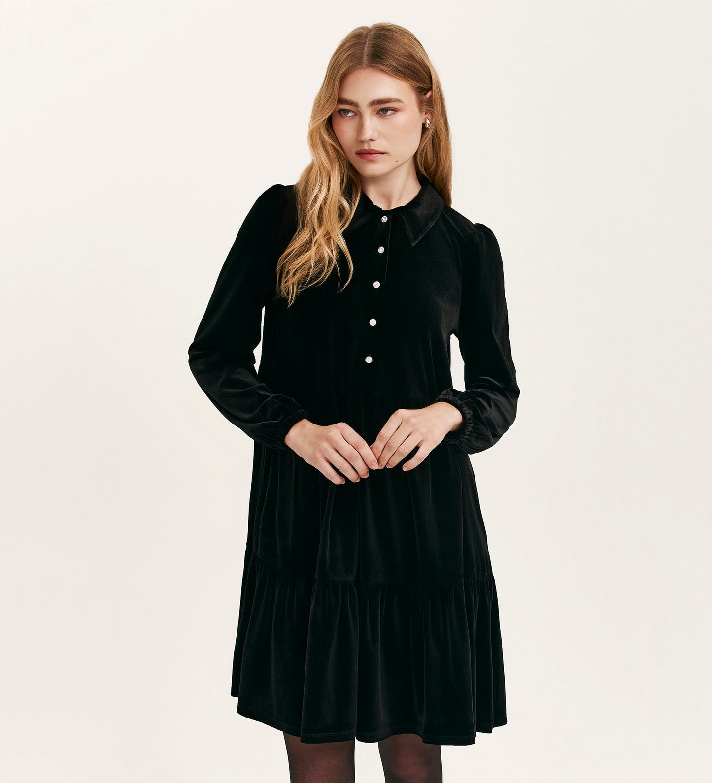 Rosanna Black Velvet Short Dress