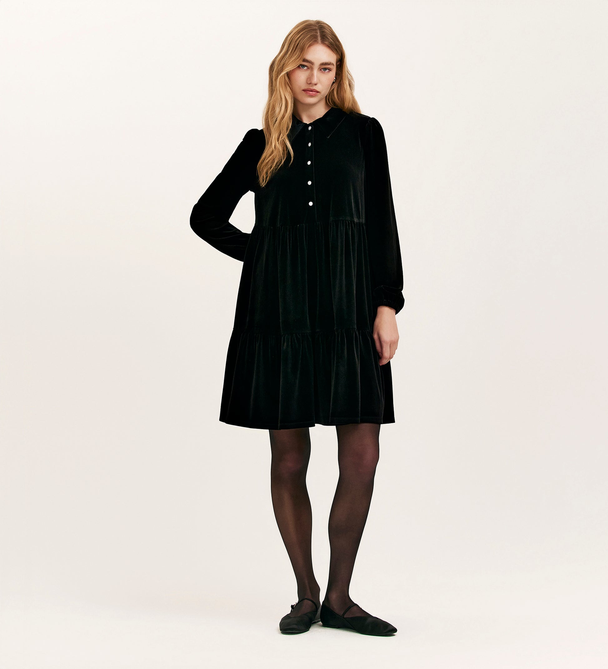 Rosanna Black Velvet Short Dress – Finery London